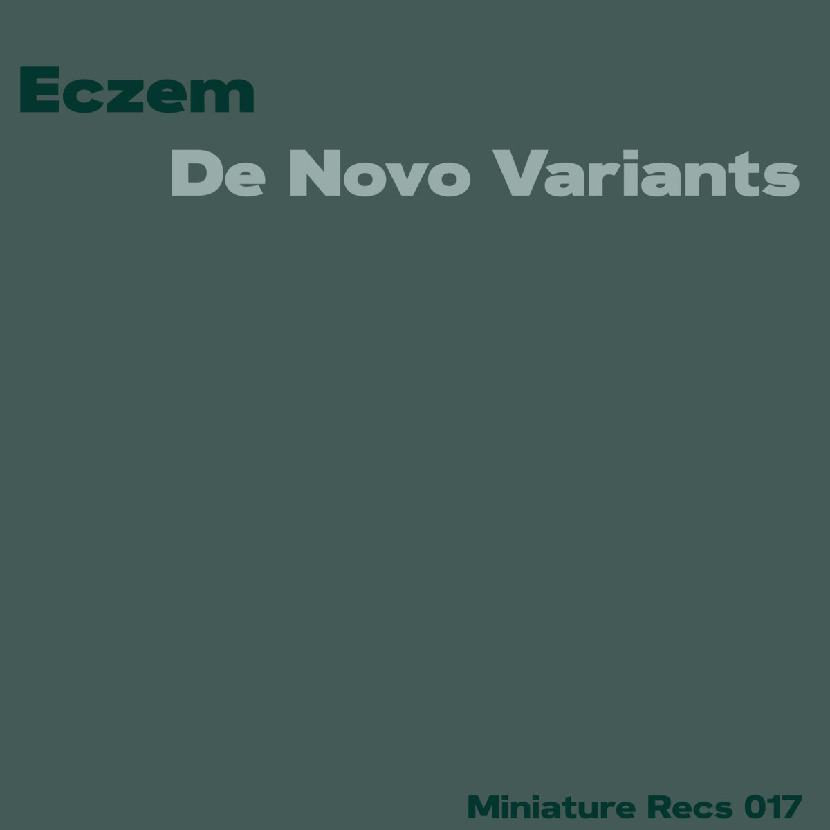 cover art for the album 'De Novo Variants' by eczem